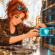 KI-generierte Illustration: NOVA setzt an einem Server ein cyanfarbenes Sicherheitsmodul mit Schildsymbol ein.